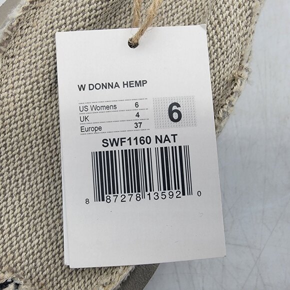 Sanuk Donna Hemp Womens 6 Beige Slip On Shoes Casual Lightweight SWF1160 - Picture 8 of 14